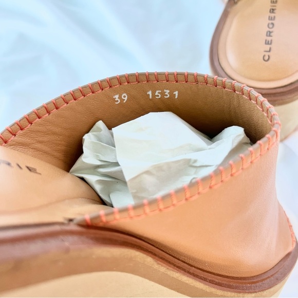 ROBERT CLERGERIE | NWOT LOGAN BROWN LEATHER CESSY BLOCK PLATFORM MULES 39/8.5 - Picture 8 of 9